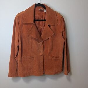 Vintage Chicos Suede Jacket In Autumn Orange